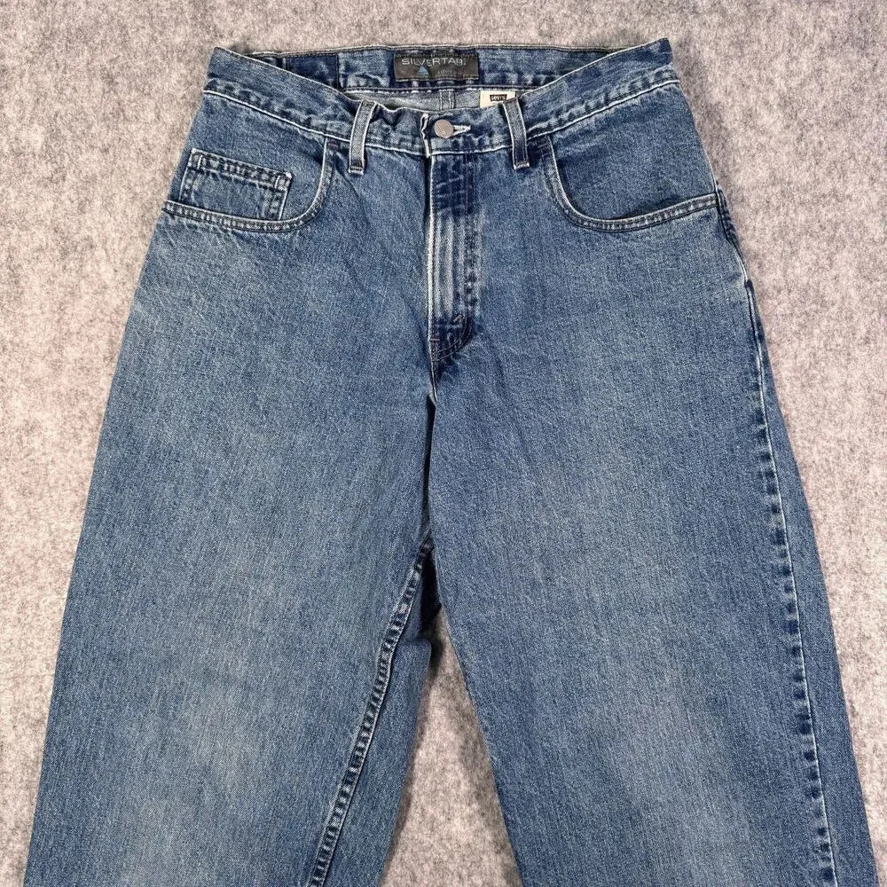 VTG Levis Silvertab Baggy Fit Jeans Mens 32x32 Measures 31x31 Blue Y2K USA Made